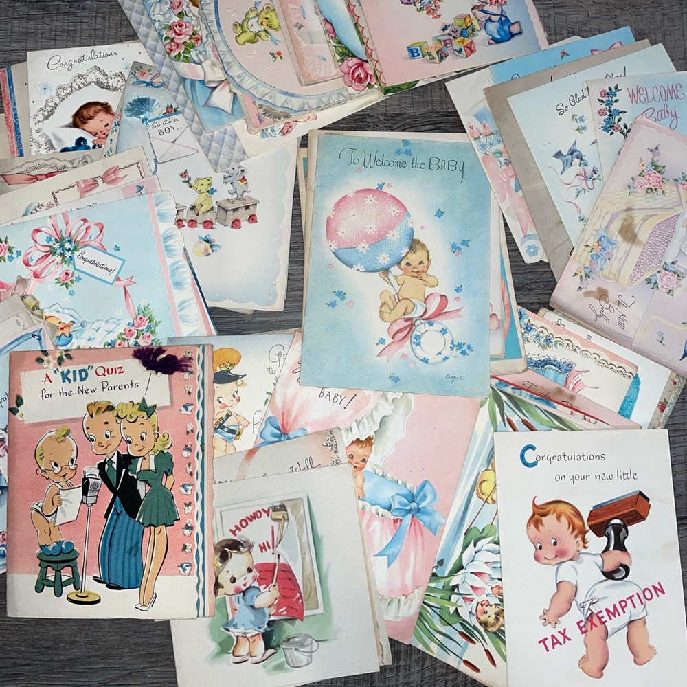 Vintage Greeting Cards Baby 40's & 50's Hallmark etc